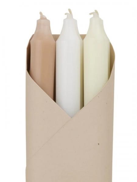 Set of 6 12" Taper Candles - Linen Mix