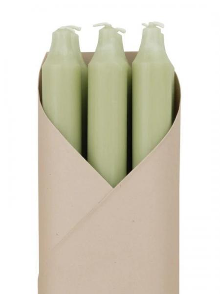 Set of 6 12" Taper Candles - Sage Green