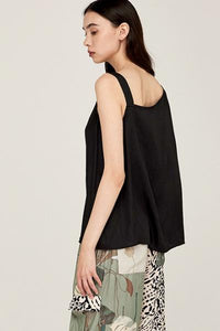 Asymmetrical Strap Satin Tank