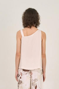 Asymmetrical Strap Satin Tank