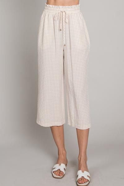 Gingham Cropped Pant