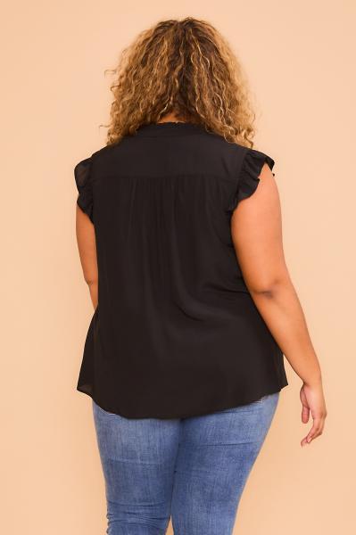 V-Neck Ruffle Sleeve Top