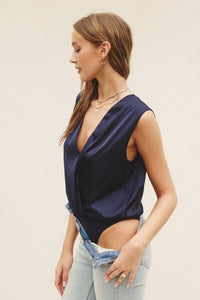 Satin Wrap Top Bodysuit