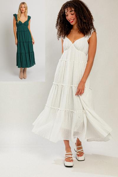 Crepe Tiered Dress