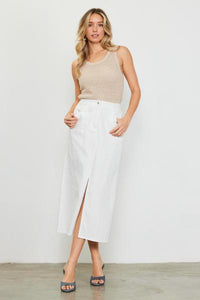 Dayo White Denim Skirt