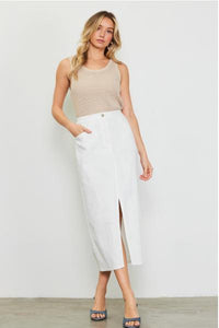 Dayo White Denim Skirt