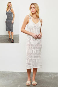 Crochet Halter Cover-Up Dress