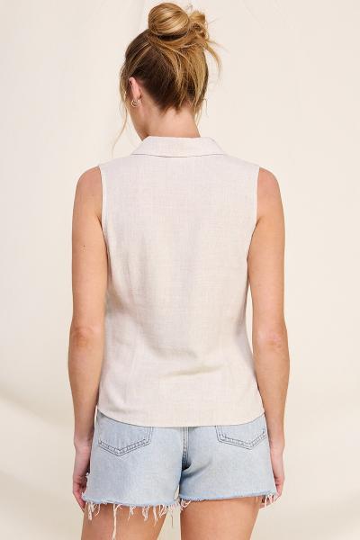 Cotton/Linen Side Tie Top