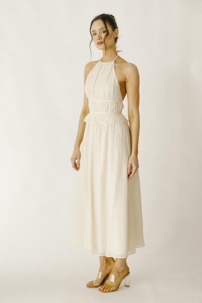 Ethereal Ribbon Halter Dress