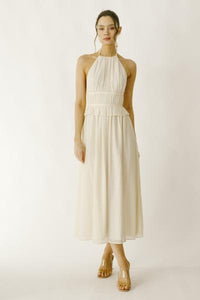 Ethereal Ribbon Halter Dress