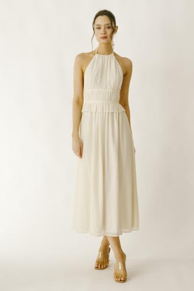 Ethereal Ribbon Halter Dress