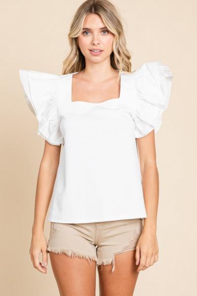 Ruffle Layer Shoulder Top