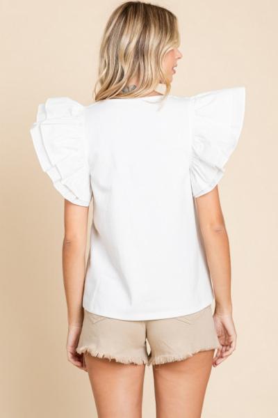 Ruffle Layer Shoulder Top