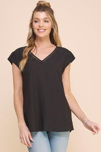 Flynn Textured V-Neck Top