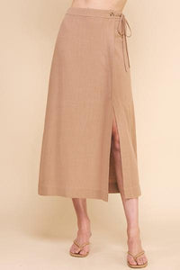 Cotton/Linen Side Tie Skirt