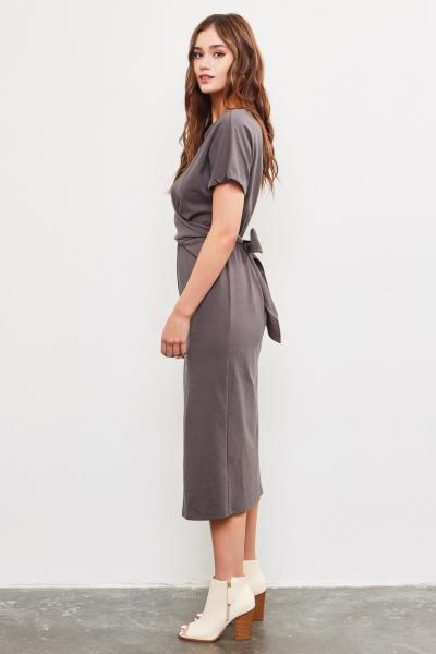 Helena Cotton Wrap Tie Dress