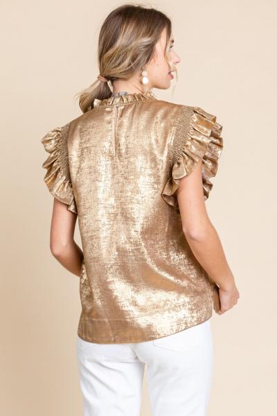 Golden Hour Ruffle Sleeve Top