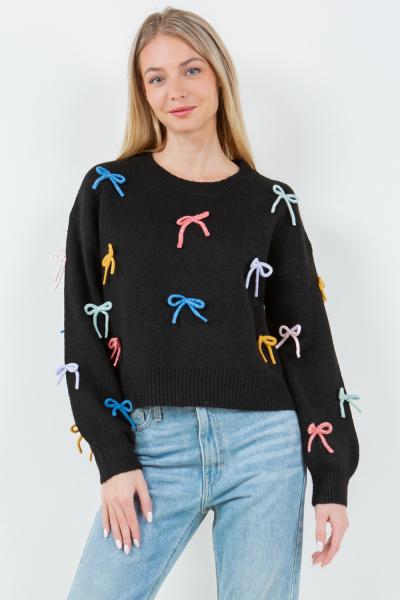 Bow Appliqué Sweater