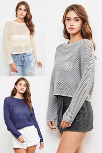 Open Knit Cotton Sweater