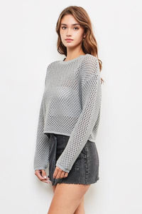 Open Knit Cotton Sweater