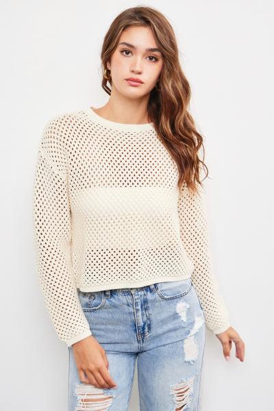 Open Knit Cotton Sweater