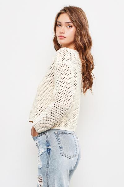 Open Knit Cotton Sweater