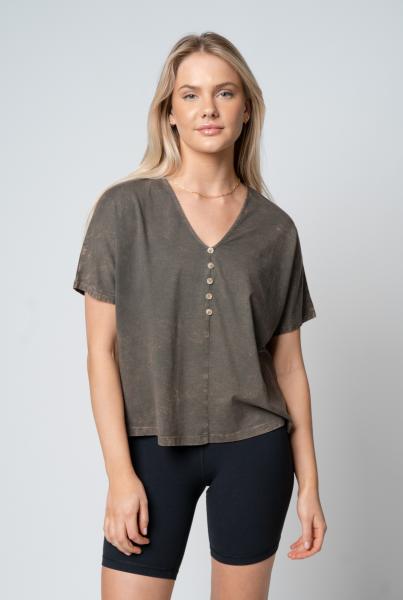 Perfect Cotton Button Tee