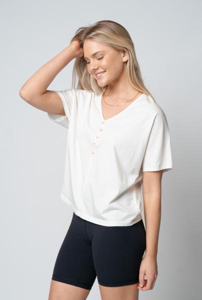 Perfect Cotton Button Tee