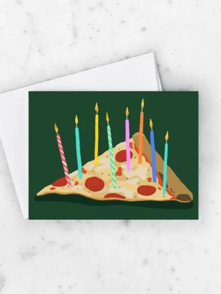 Pizza Cake BDay Card