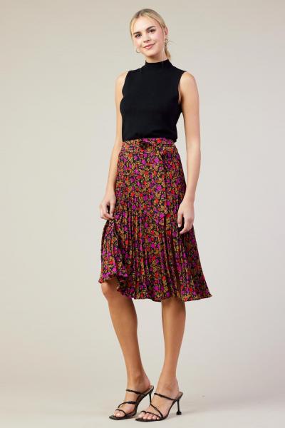 Midnight Meadow Pleated Skirt