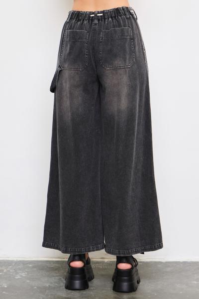 Denim Drawstring Cargo Pants