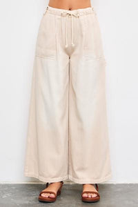 Denim Drawstring Cargo Pants