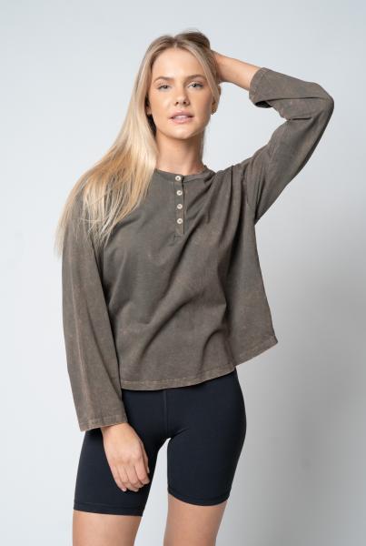 Perfect Cotton Button Long Tee