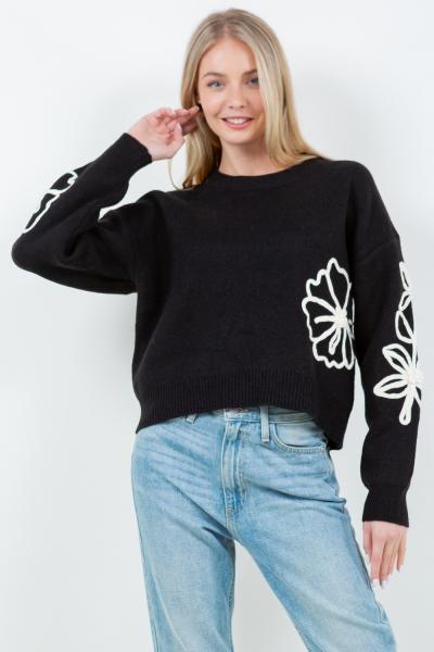 Floral Knit Stitch Sweater