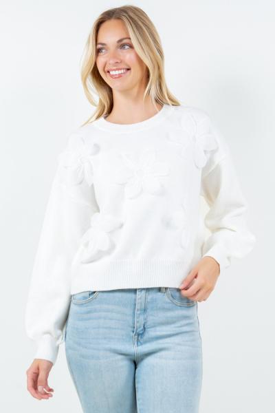 Floral Applique Sweater