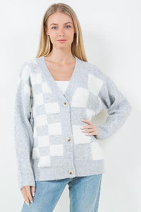 Texture Check Cardigan