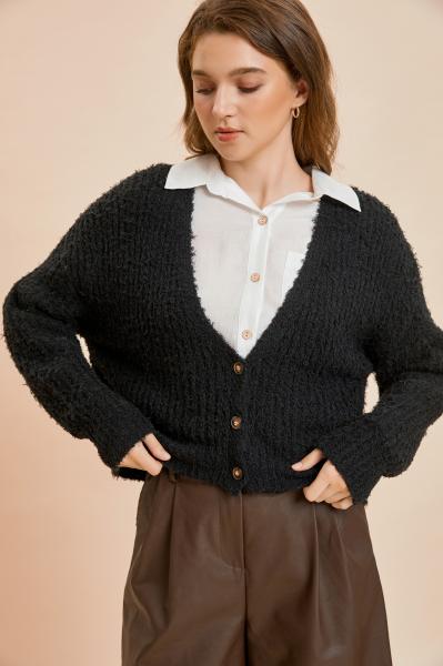 Fuzzy Knit Cardigan