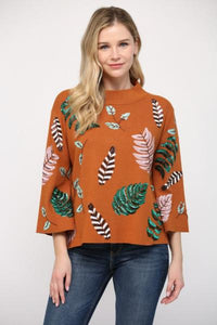 Sequin Foliage Sweater