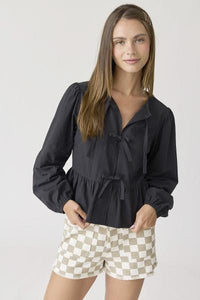 Bow Closure Cotton Top