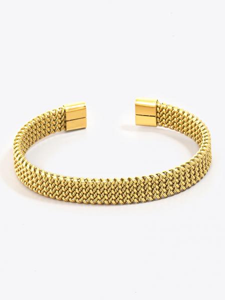 Metallic Flat Braided Cuff Bracelet