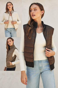 Shearling Backed Puffer Vest