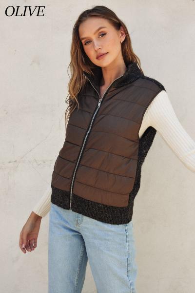 Shearling Backed Puffer Vest