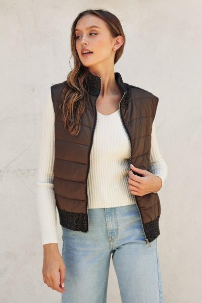 Shearling Backed Puffer Vest