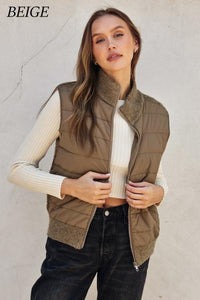 Shearling Backed Puffer Vest