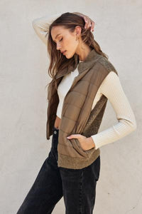 Shearling Backed Puffer Vest