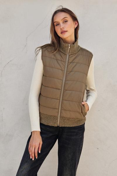 Shearling Backed Puffer Vest