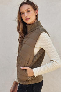 Shearling Backed Puffer Vest