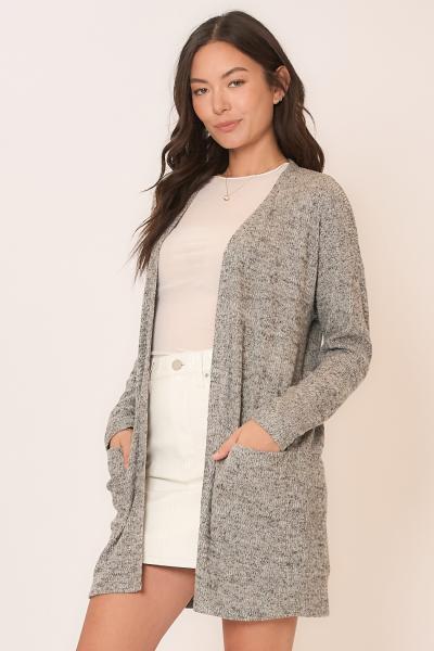 Brushed Knit Pocket Cardigan