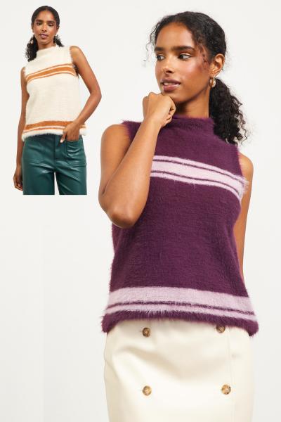 Mock Neck Sleeveless Sweater