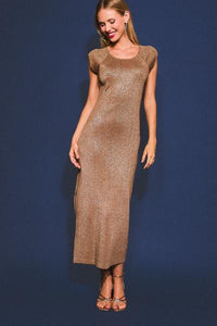 Cap Sleeve Metallic Dress